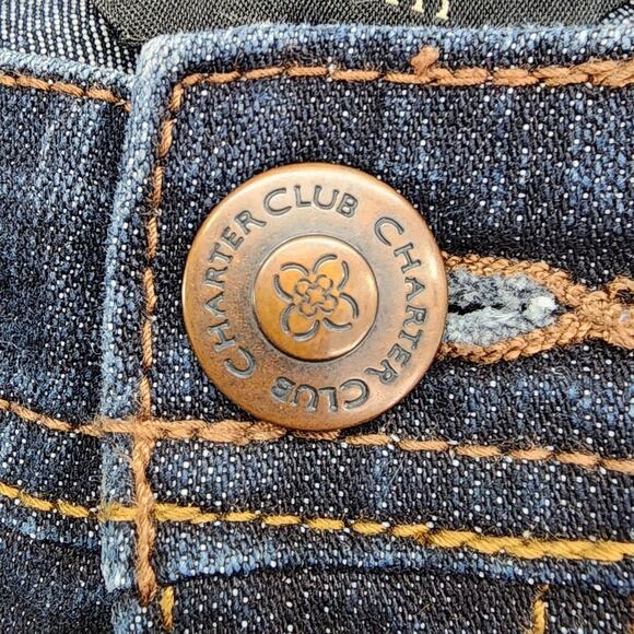 Charter Club Jeans Womens 12 Blue Dark Wash Classic Fit Straight Leg Stretch - Picture 2 of 12